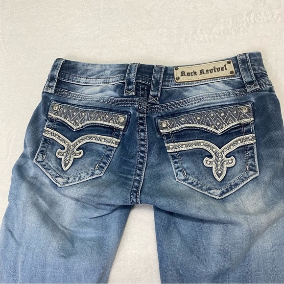 Rock Revival Women’s Vivian Cuffed Skinny Blue Jeans Size 27 - Picture 11 of 16